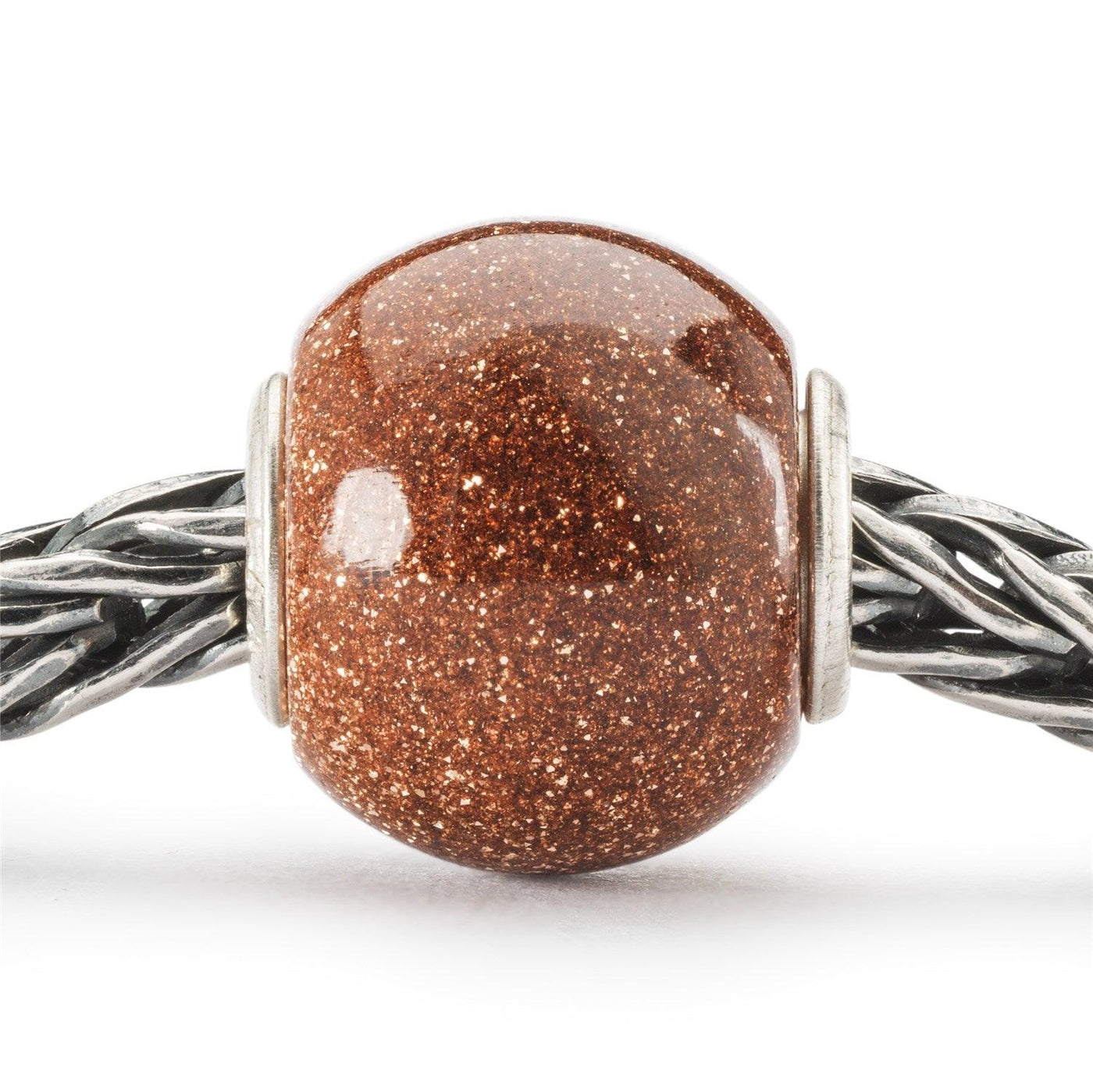 Kerek Barna Aranykő Bead - Trollbeads Ékszerek Magyarország