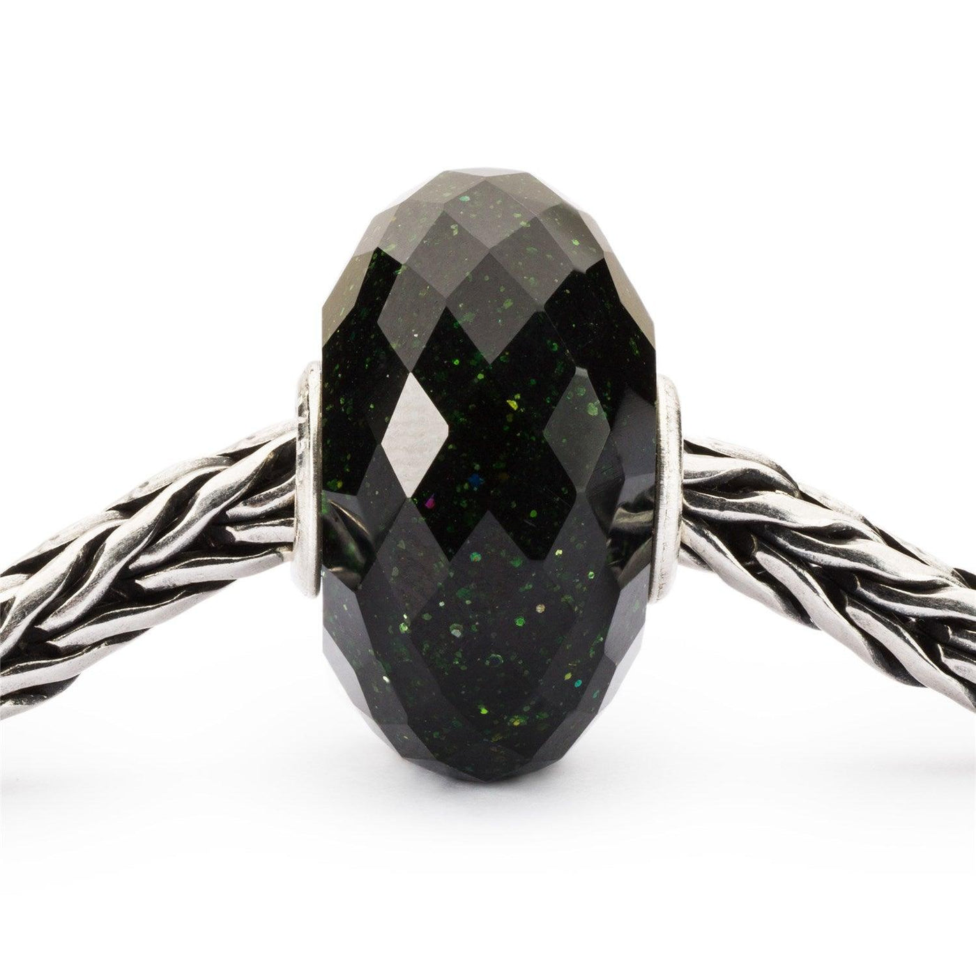 Fazettás Zöld Aranykő Bead - Trollbeads Ékszerek Magyarország