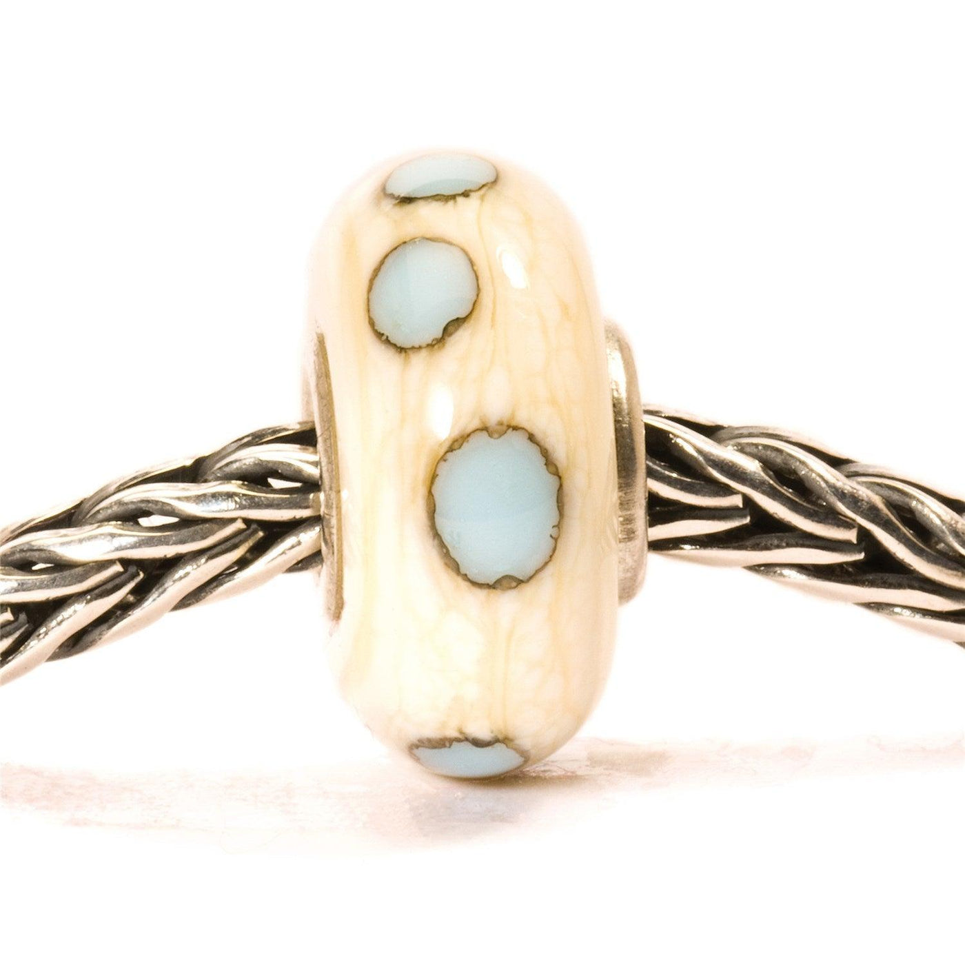 Bézs/Kék Pöttyök Bead - Trollbeads Ékszerek Magyarország